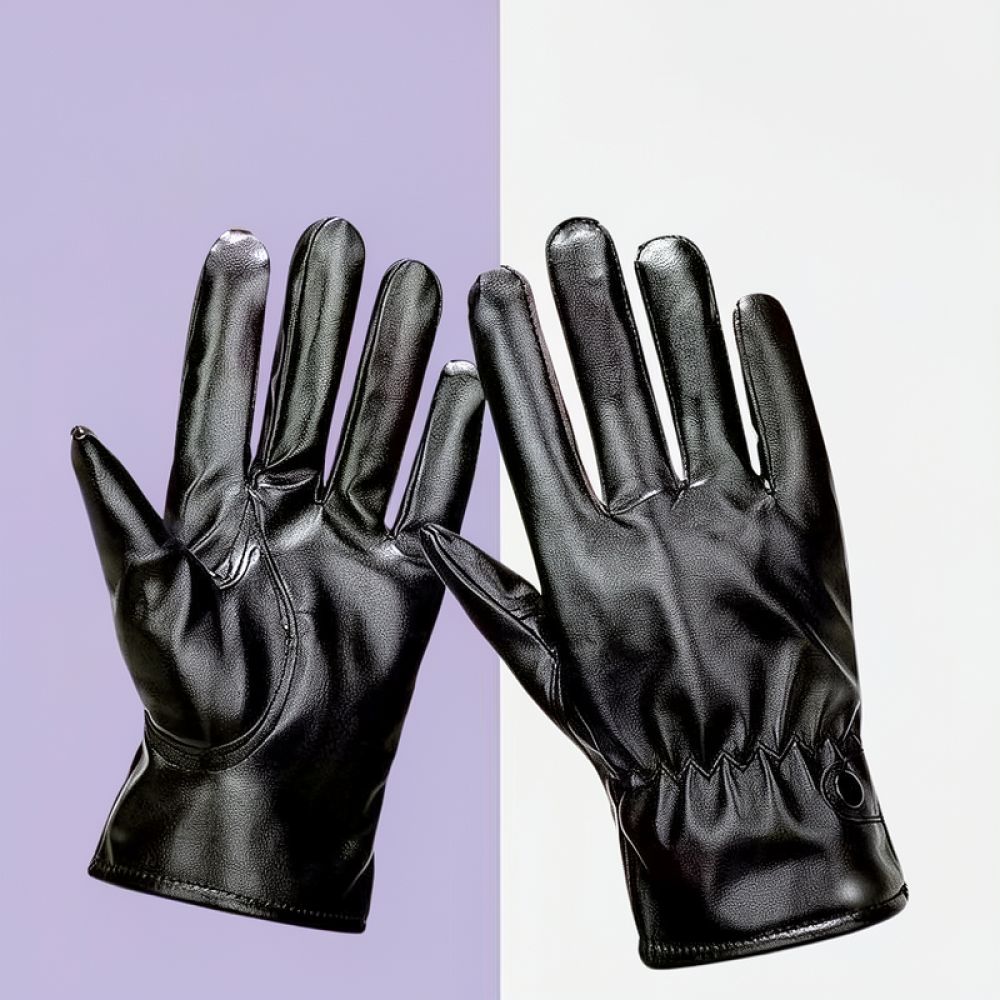 Winter Cycling Commute Gear - Winter Cycling Pu Leather Gloves Touchscreen