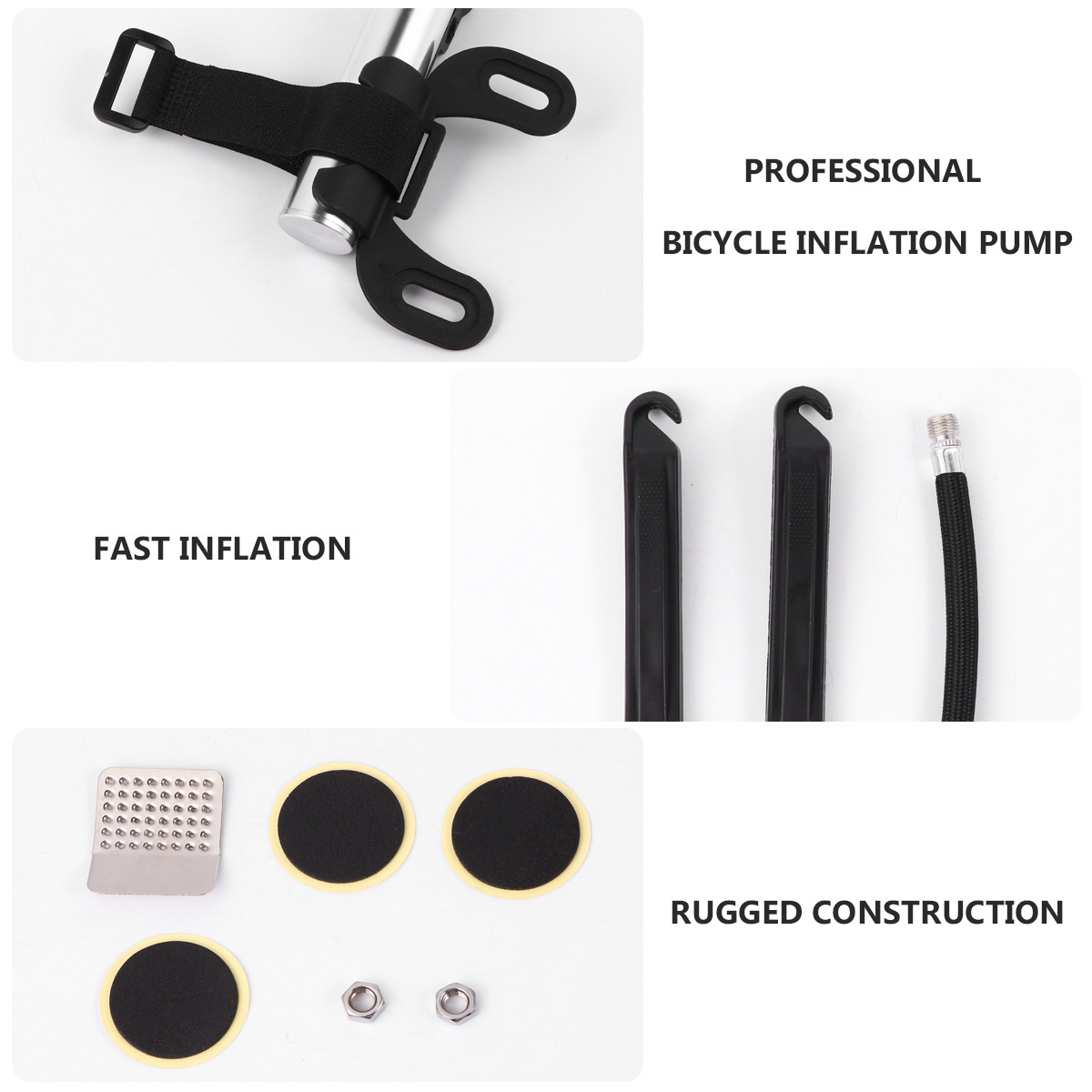 Bike Pump Frame Mount - Bike Pump Puncture Repair Kit Mini
