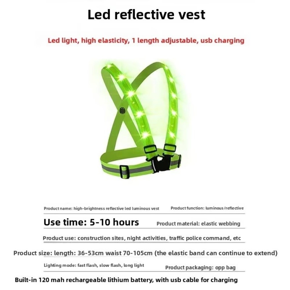 New Polyester LED Safety Vest  - Reflective Vest Cycling recension och pris